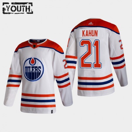 Camisola Edmonton Oilers Dominik Kahun 21 2020-21 Reverse Retro Authentic - Criança